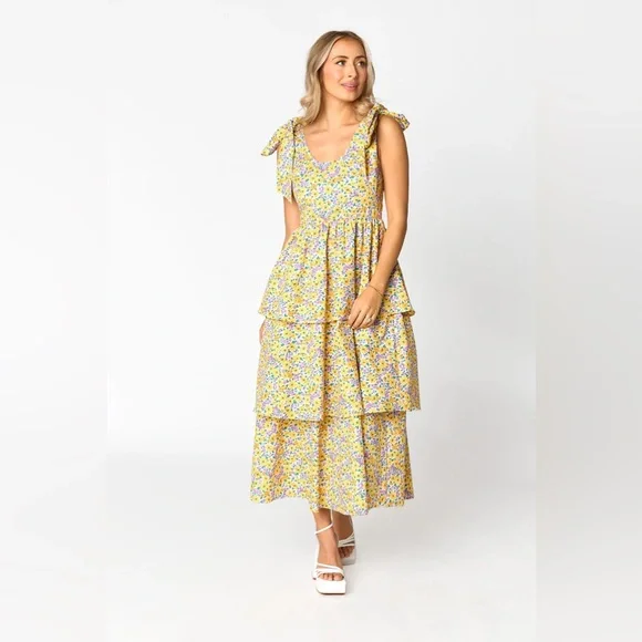 NEW Buddy Love DREW TIERED MIDI DRESS - SUNNY HUNNY